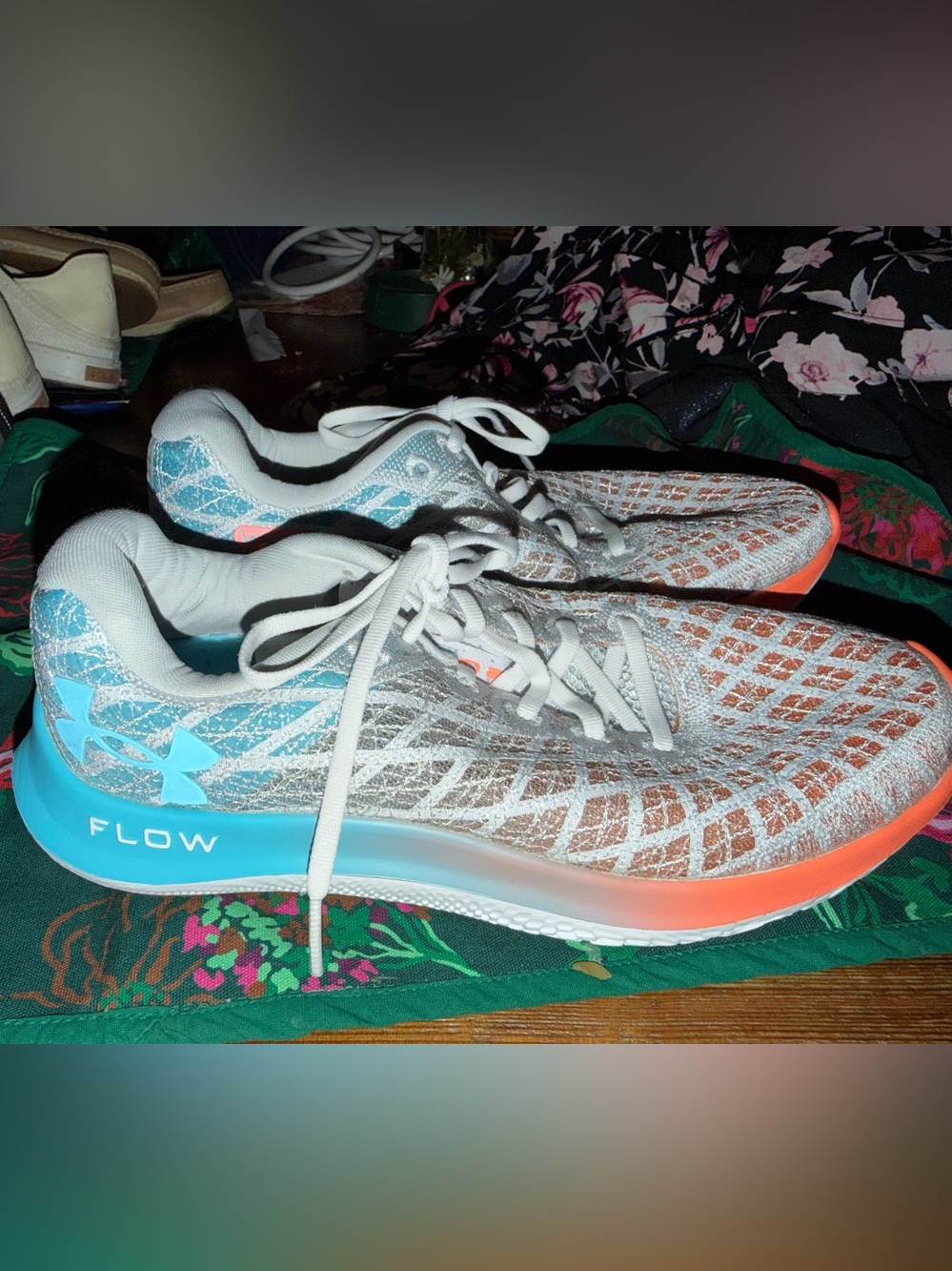Under Armour Flow Running Shoes Women’s 9.5 Blue Coral Athletic Sneakers